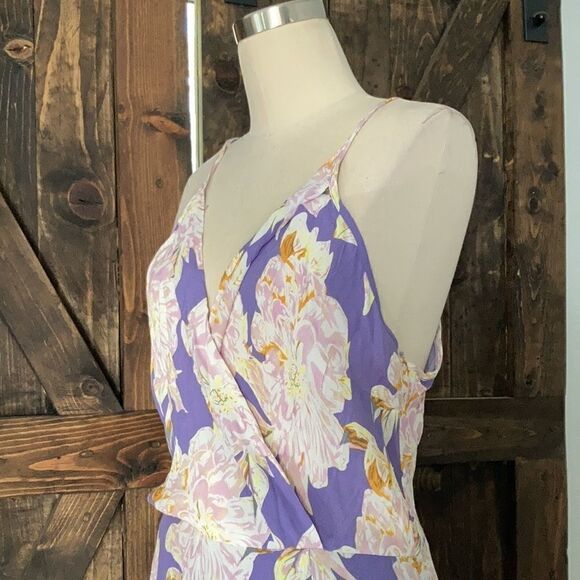 ASTR Lilac Floral Maxi Halter Dress Sz-LRG - Picture 6 of 10